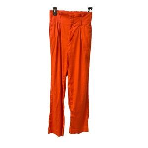 Banana Republic Ultra High Rise Pleated Tapered Pants Coral Orange Size 0